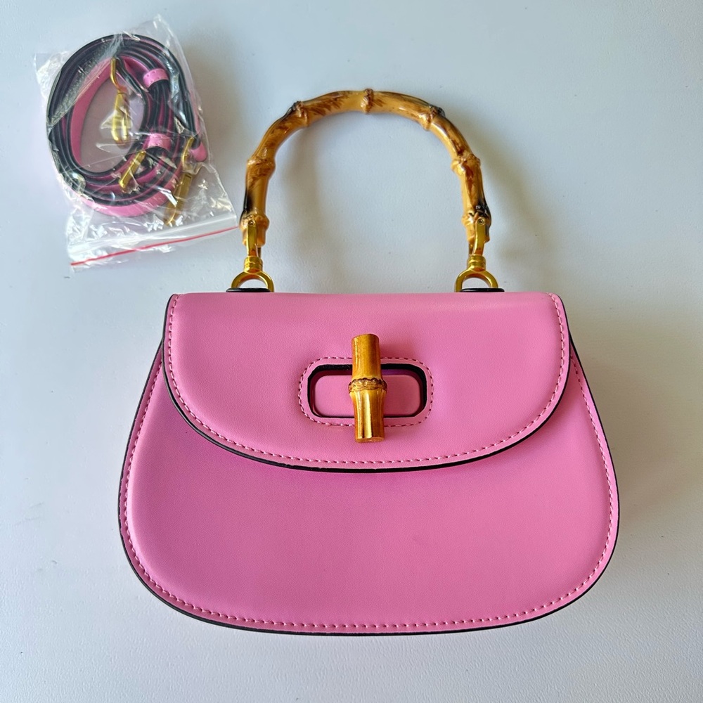 Pink bamboo bag